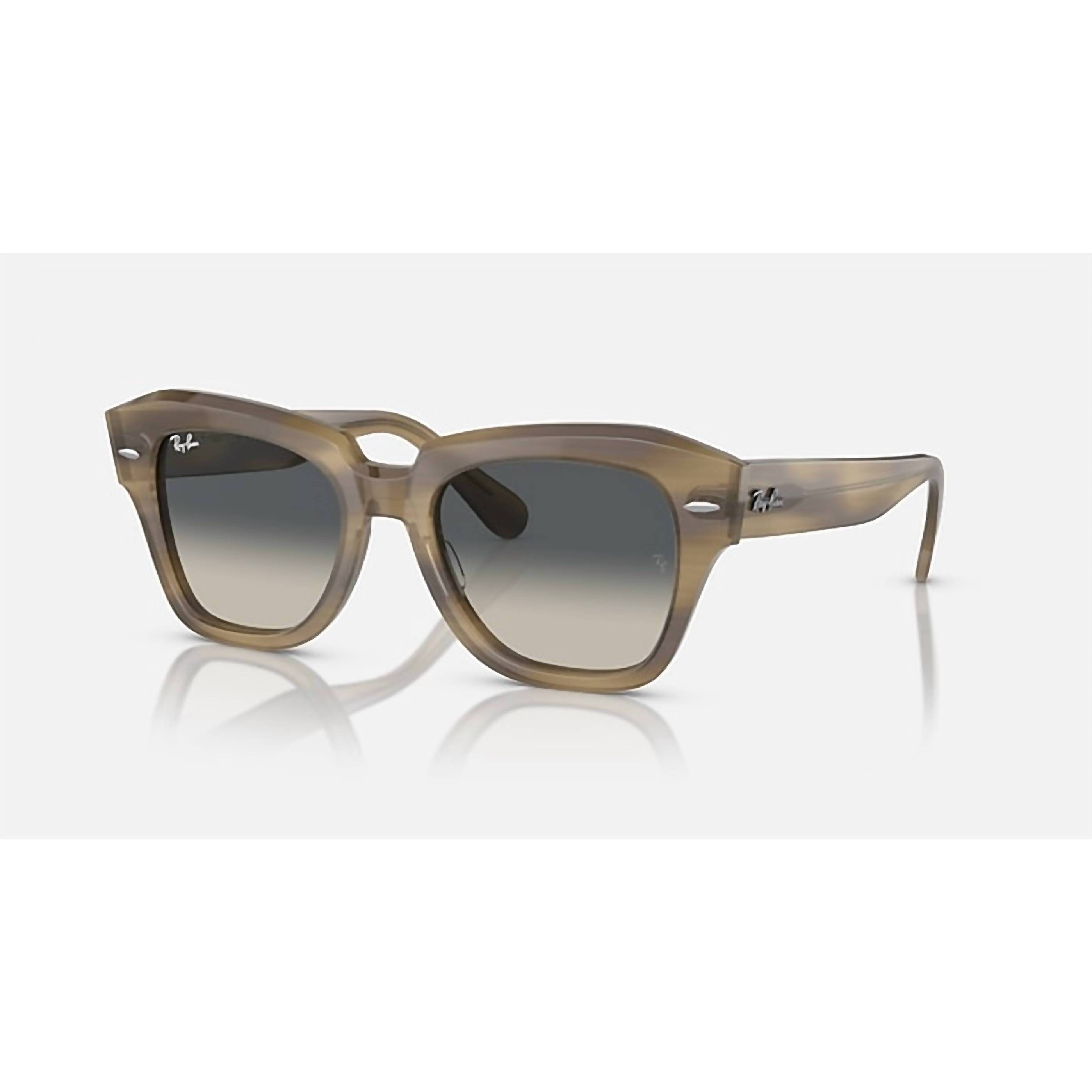 New Ray Ban Women's State Street Sunglasses In Polished Striped Green
